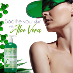 SATIN SMOOTH Aloe Vera Gel appliqué sur peau après épilation pour calmer l'irritation.