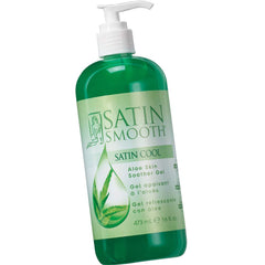 SATIN SMOOTH Aloe Vera Gel, bouteille 473ml, apaisement après épilation.