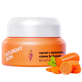 Saturday Skin crème hydratante à la carotte pour hydrater et nourrir la peau.