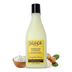 SAUCE BEAUTY Creamy House Dressing en bouteille, prêt à démêler les cheveux bouclés.