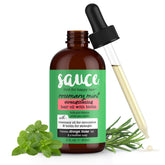 SAUCE BEAUTY Huile cheveux Rosmarin Menthe – bouteille, nourrit longueurs et racine pour un fini lisse.