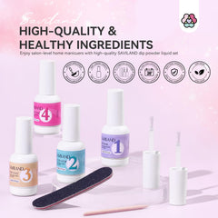 SAVILAND Dip Powder Liquid Set - top coat: anti-écaillage et brillance longue durée