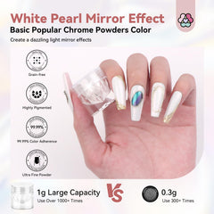 SAVILAND Effet miroir chrome sur ongles pour un rendu durable.