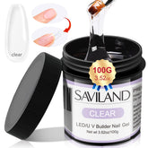 SAVILAND Gel Builder Clair 100 g – bouteille prête à l’emploi pour extensions et réparation des ongles.