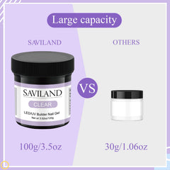 SAVILAND Gel Builder Clair 100 g – extension d’ongles réaliste et forme soignée.