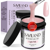 SAVILAND Gel Builder Ongle, bouteille rose clair, idéale pour rallongement et sculpture.