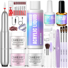 SAVILAND kit ongles acryliques avec perceuse, ensemble pratique pour débutants et professionnels.