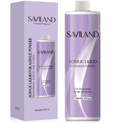 SAVILAND Liquide Acrylique 500 ml, bouteille transparente pour extensions d'ongles