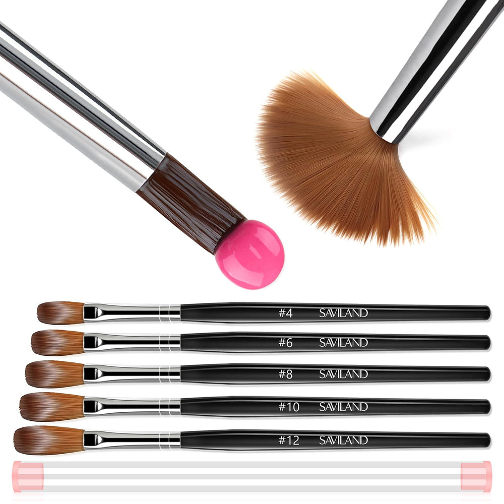Pinceaux SAVILAND en nylon pour application précise d’acrylique.
