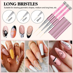 Pinceau liner Saviland 9 mm parfait pour motifs fins et dégradés délicats sur ongles.