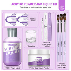 SAVILAND poudre-acrylique-claire: poudre ultra claire pour extensions et décorations.