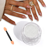 SAVILAND Poudre chrome perle blanche 1g, fini miroir pour ongles impeccables.