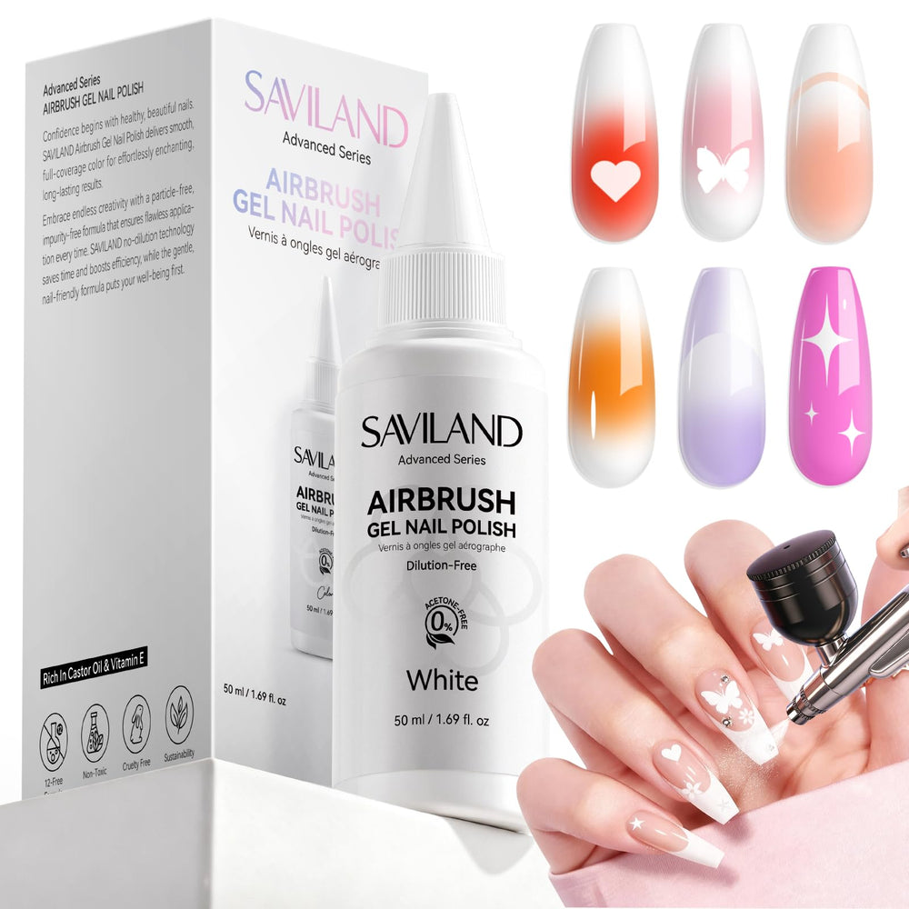 SAVILAND Vernis gel aérographe 50 ml, bouteille prête à l'emploi pour des ongles impeccables