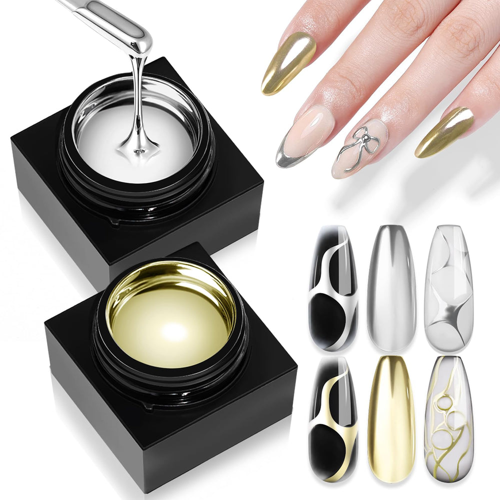 SAVILAND Vernis gel métal argent miroir pour un effet brillant sur ongles