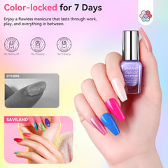 Vernis SAVILAND sechant rapidement sans lampe pour manicure rapide.