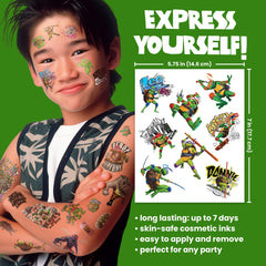 tatouages savvi tortues ninja retrait facile: retrait rapide après l'activité.