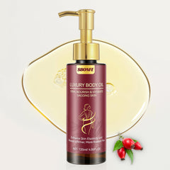 SBONFE huile raffermissante pour le corps – bouteille élégante, absorption rapide et hydratation durable.