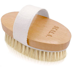 Scala brosse corps sec avec poils sanglier naturels pour exfolier en douceur