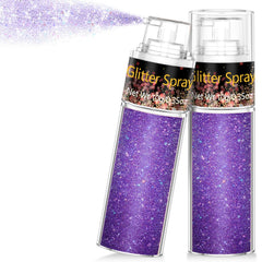 Spray Scarman paillettes pour cheveux et corps, éclat violet durable.