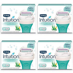 Emballage Schick Intuition recharges 4 paquets pour une routine pratique et hydratante.