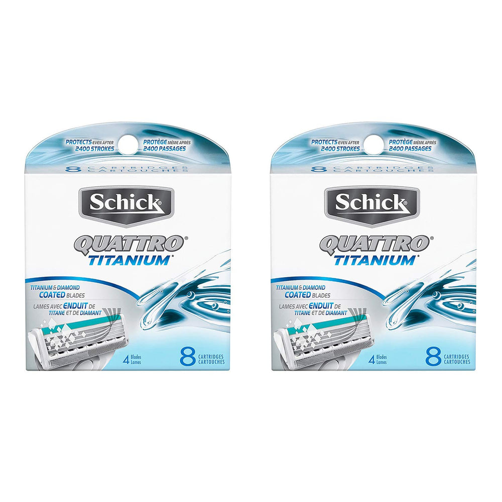 Schick Quattro Titanium: 8 remplacements pour un rasage précis et confortable
