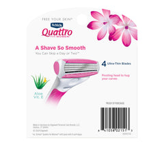 Schick Quattro Womens: prise en main ergonomique assurant un contrôle fiable