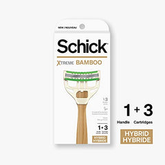 Poignée en bambou Schick Xtreme Bamboo renforcée, prise sûre et confortable.