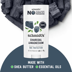 Schmidt's Charbon Magnésium déodorant, odeur naturelle et fraîche durable.