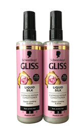 Schwarzkopf Gliss Liquid Silk, spray-bouteille pour cheveux soyeux et faciles à démêler.