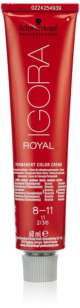 Schwarzkopf Igora Royal Matte Ash 8-11 emballage prêt à l’emploi pour démarrer la coloration.