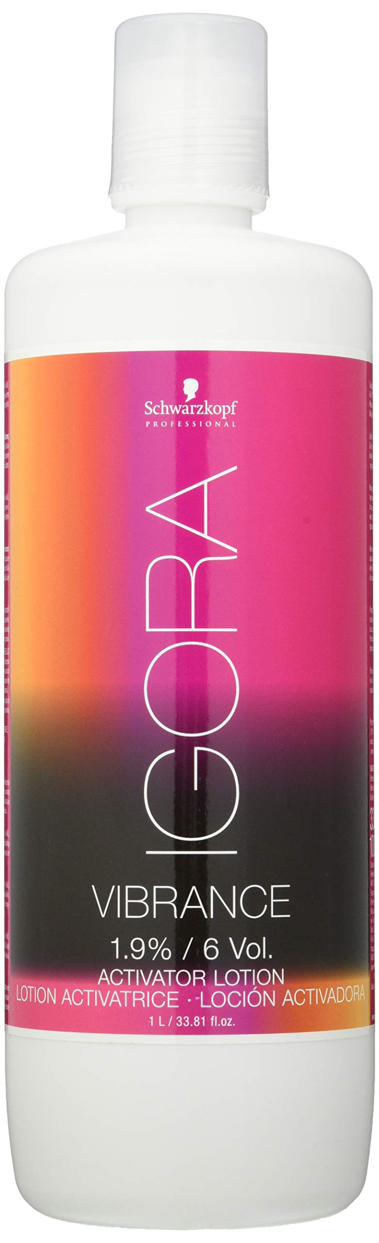 Schwarzkopf Igora Royal Vibrance Activating Lotion bottle ready for precise color application.