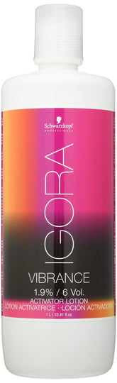 Schwarzkopf Igora Royal Vibrance Activating Lotion bottle ready for precise color application.