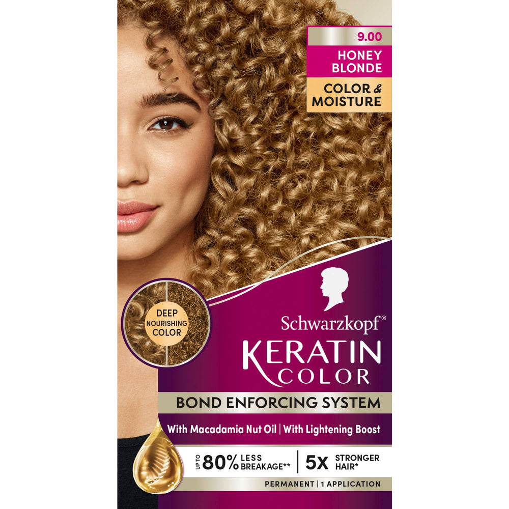 Schwarzkopf Keratin Color Crème 9.0 miel blond, couverture grise complète