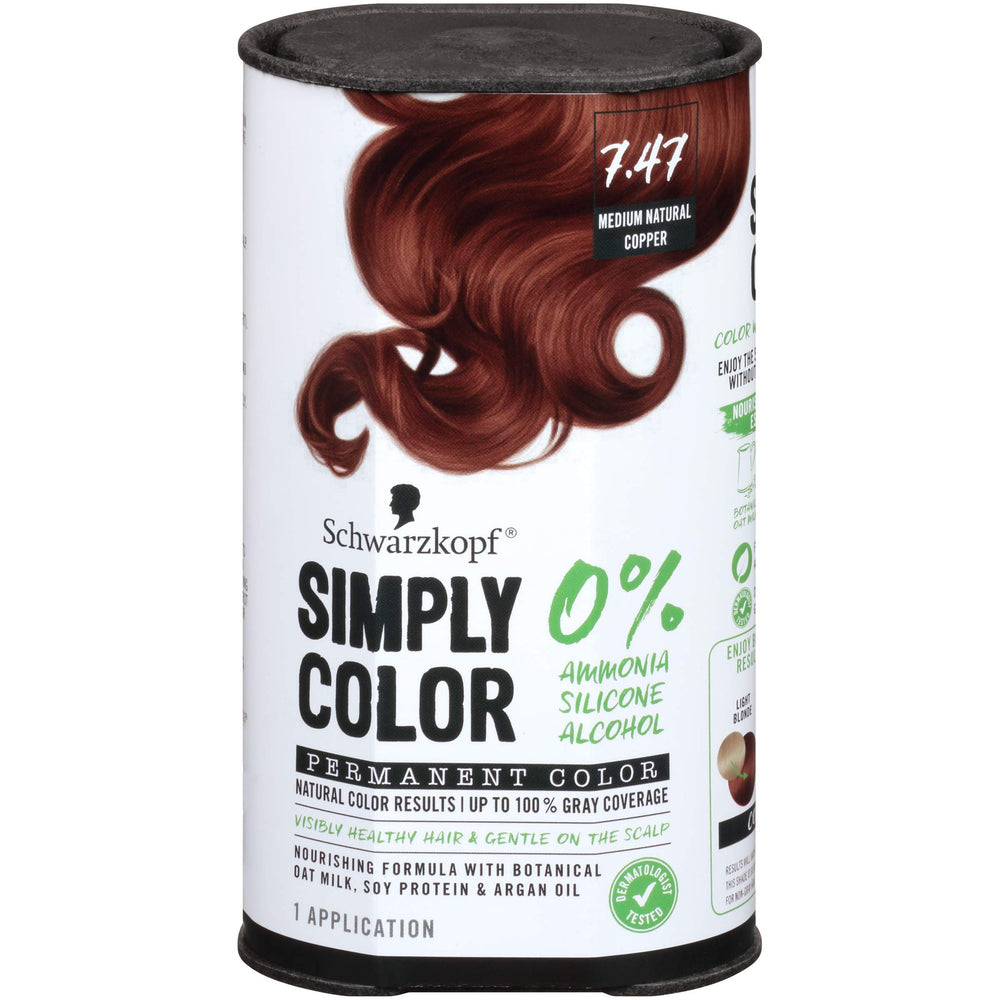 Schwarzkopf Simply Color – crème 7-47 cuivre moyen sur cheveux pour couleur riche