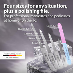 Tampon de polissage Schwertkrone pour lisser les ongles et obtenir une surface uniforme.