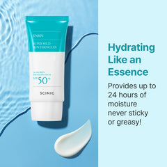 SCINIC Enjoy Sun Essence SPF50+ protection UV quotidienne.
