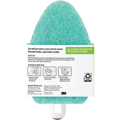 Brosse Scotch-Brite avec manche ergonomique bleue pour une prise en main confortable.