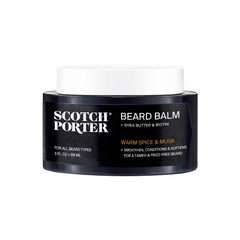 Baume Scotch Porter pour barbe – la bouteille prête à hydrater et lisser les poils.