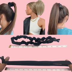 Scrunchie satin 2pieces queue-de-cheval: facilite un chignon élégant sans douleur
