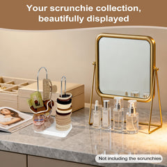 SCUNDA Base bois et tiges argentées, design durable et moderne.