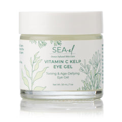 Sea-El Gel Yeux vitamine C: bouteille montrant le soin ciblé pour regard lumineux