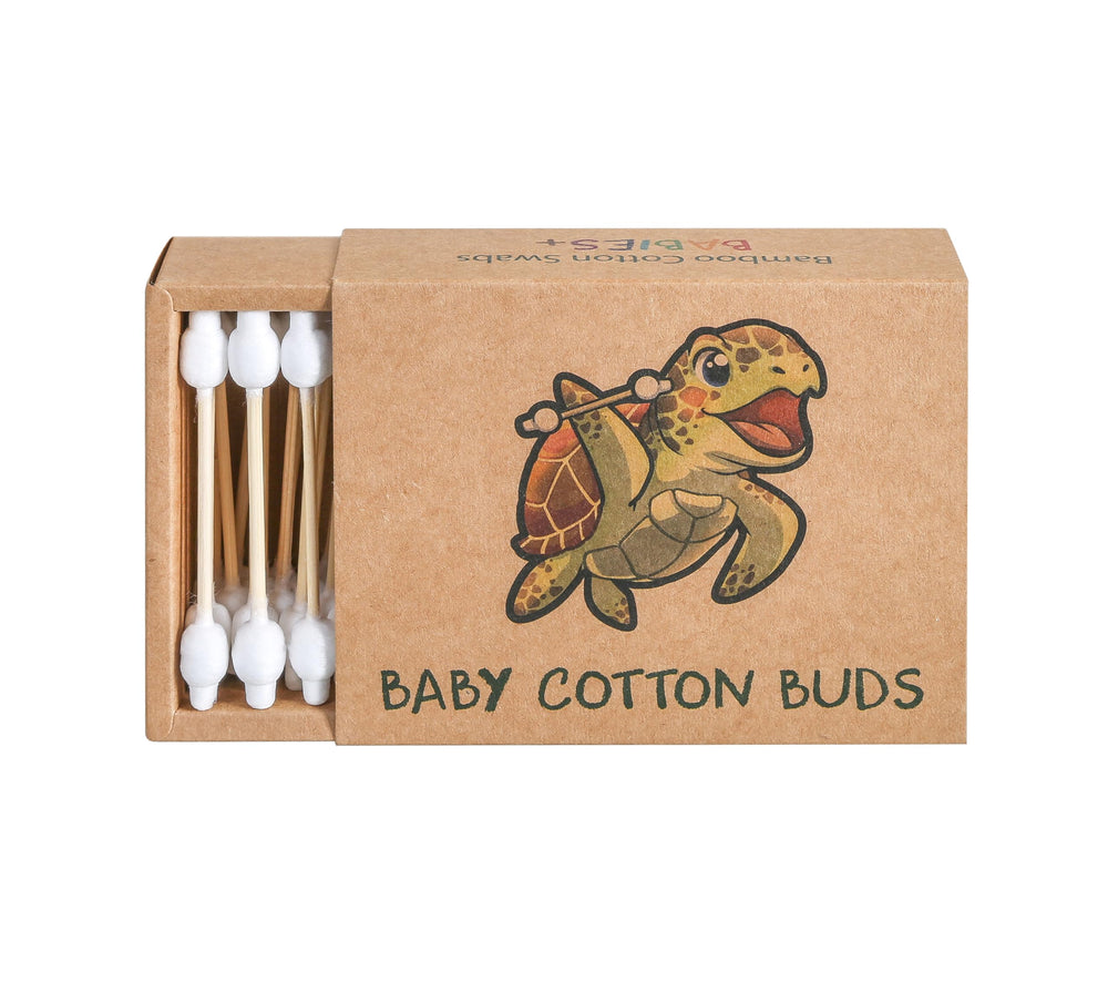Sea Turtle emballage kraft recyclable mettant en avant le coton bio pour un achat éco-responsable.