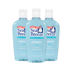 Bouteille Seabreeze tonique visage sensible en gros plan, pour peau propre et fraîche.