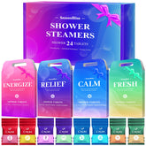 SeasonBliss 24-pack box of shower steamers, ideal for gifting or travel