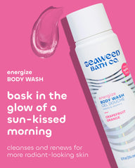 Seaweed Bath Co. Energize Douche – texture mousse riche pour une hydratation légère.