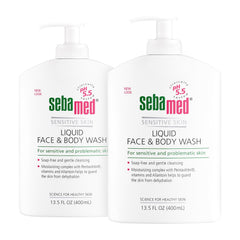 SEBAMED gel douche visage et corps avec pompe, lot de 2, pratique et hydratant