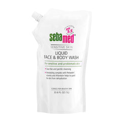 SEBAMED sachet-remplissage lavage visage et corps, réduction déchets plastiques.