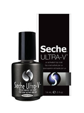 Seche Ultra-V Top Coat clair sur bouteille prête à l'emploi, brillance durable.