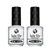 Bouteille Seche Vite Top Coat en cours d'application rapide sur ongles.