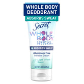 Secret crème déodorante sèche pour les aisselles, fraîcheur durable et protection.